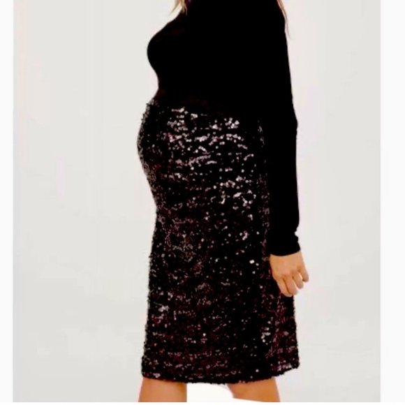 H&M Dresses & Skirts - NWT Maternity Medium Black Shimmery Sequins Skirt